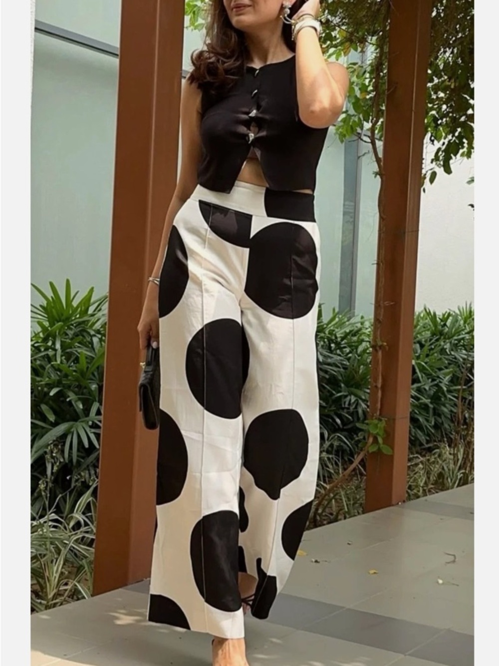 Zara Polka Dot Wide Leg Trousers - Picture 14 of 16